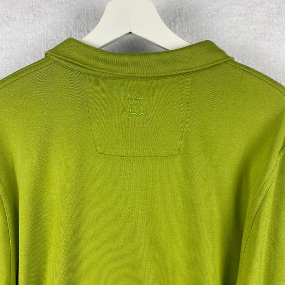 Robert Talbott Sweatshirt Adult L 1/4‎ Zip Green Pullover Pima Cotton Mens Polo - Picture 9 of 15
